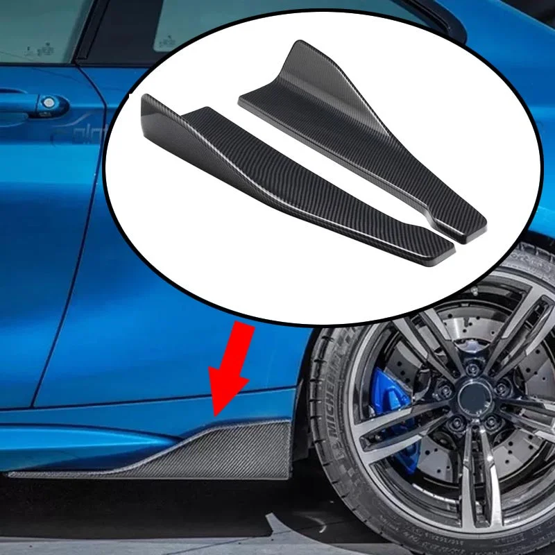 1 Pair Car Rear Bumper Lip Trim Protector Car Side Skirt Cover Car Corner Bumper Guards with screws Universal FitCrewneckunique