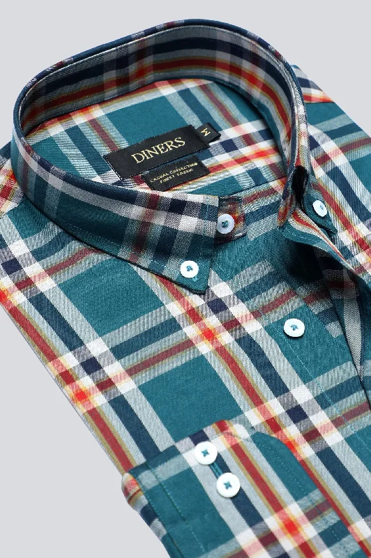 Multicolor Tattersall Check Casual ShirtWool Shirts