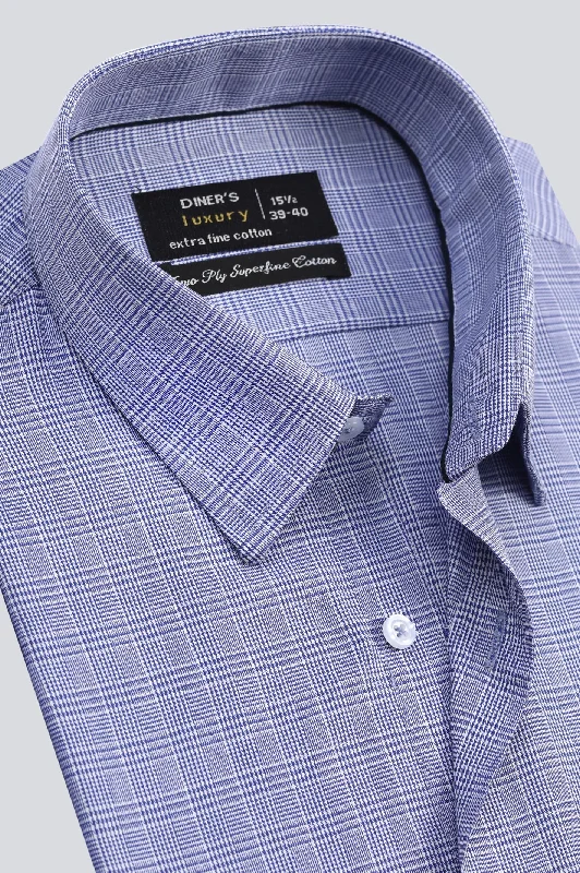 Blue Glen Plaid Check Formal ShirtFormal Shirts