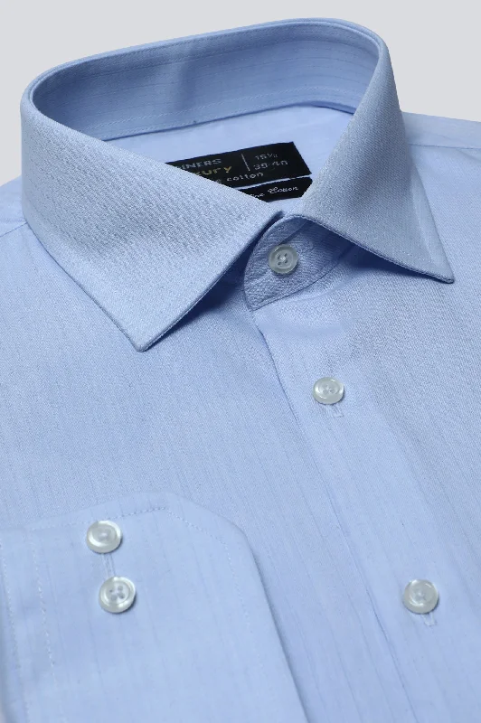 Sky Blue Self Formal ShirtHunting Shirts