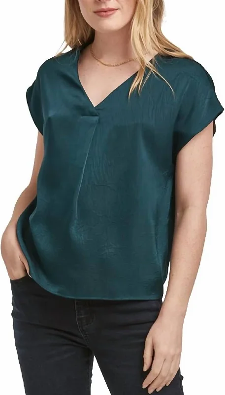 VNeckTopCurrentKristen V-Neck Top In Deep Emerald