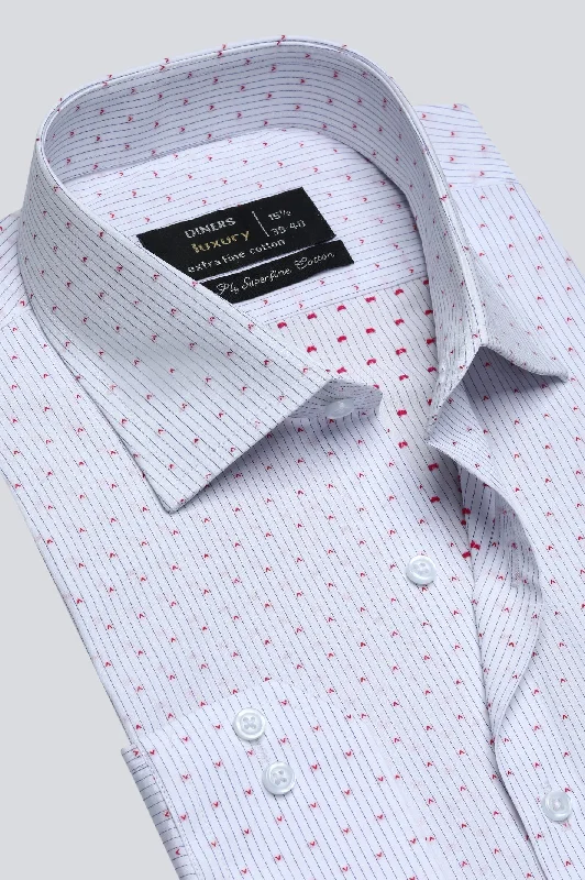 White Pinstripe Formal ShirtGraphic Shirts