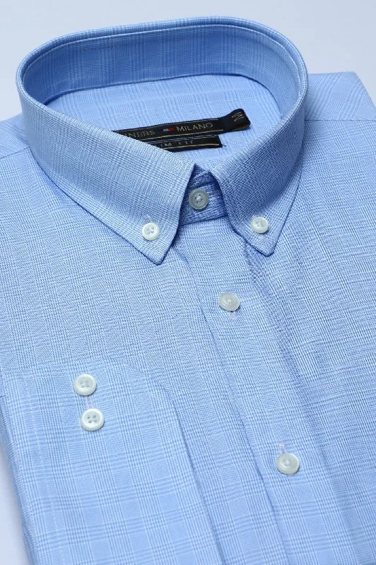 Sky Blue Texture Formal Milano ShirtStatement Shirts