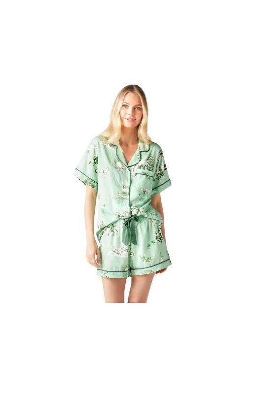 Holiday Toile Pajama Short Set