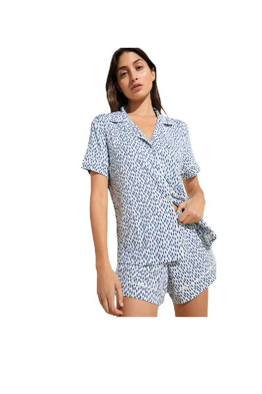 Gisele Printed Tencel Whip Stitch Short PJ Set