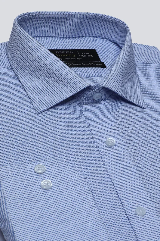 Light Blue Self Woven Formal ShirtUrban Shirts