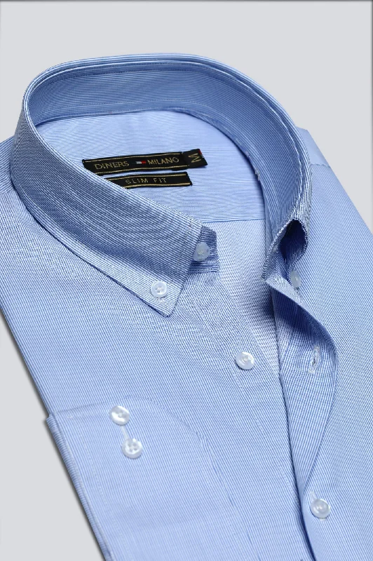 Light Blue Hairline Stripe Casual Milano ShirtCollaborative Shirts