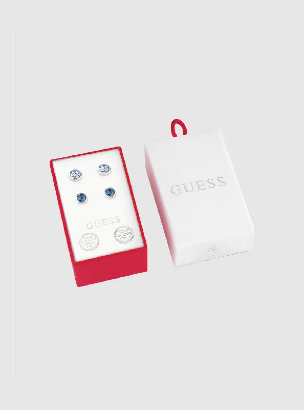 Blue 4 Stud Earring Set