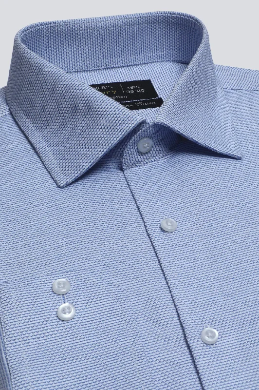 Dark Blue Texture Formal ShirtHemp Shirts