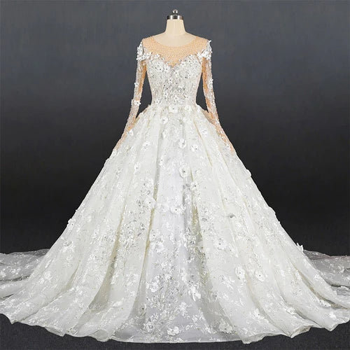 VNeckTopZenV-Neck Sequined Princess Wedding Dress