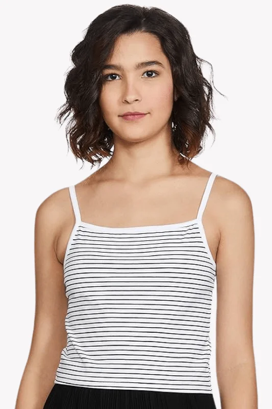 Women Cotton Tank Top (Summer) Navy Narrow StripeCompression tee