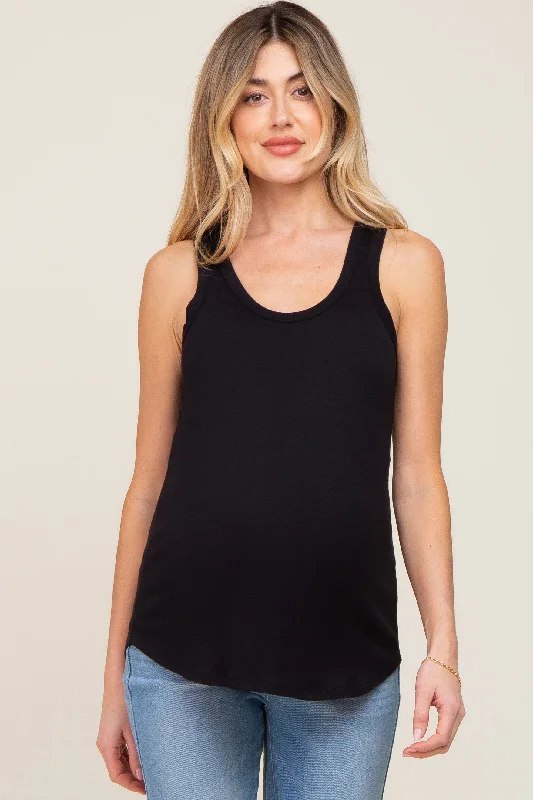 Black Maternity Tank TopMesh vest