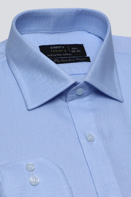 Light Blue Texture Formal ShirtHooded Shirts