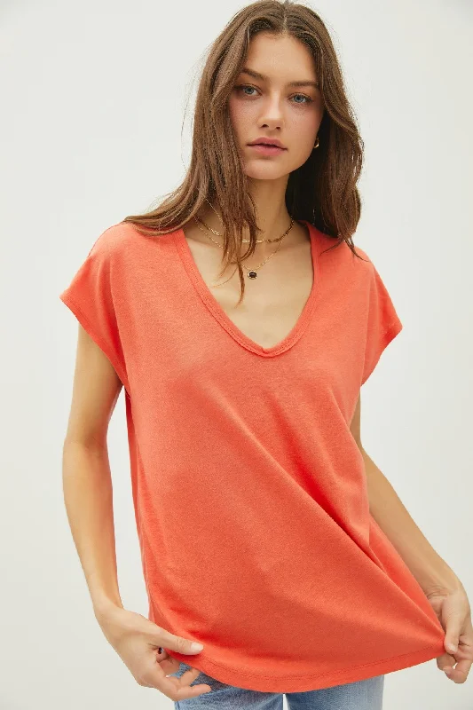 VNeckTopTitanOrange V-Neck Top