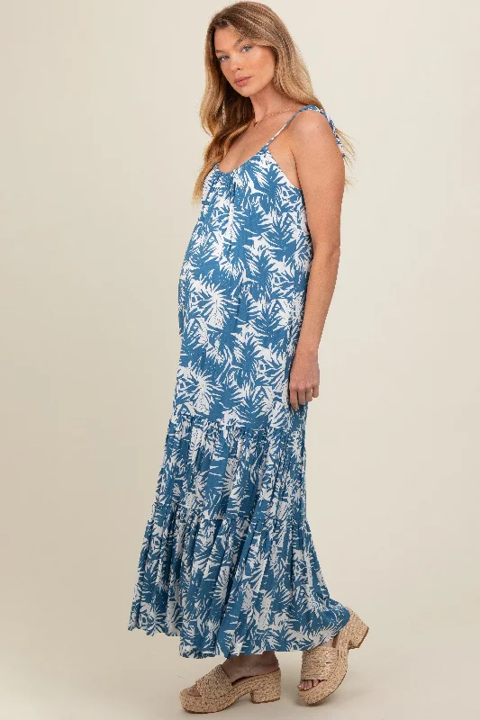 Lace DressBlue Printed Maternity Maxi Dress