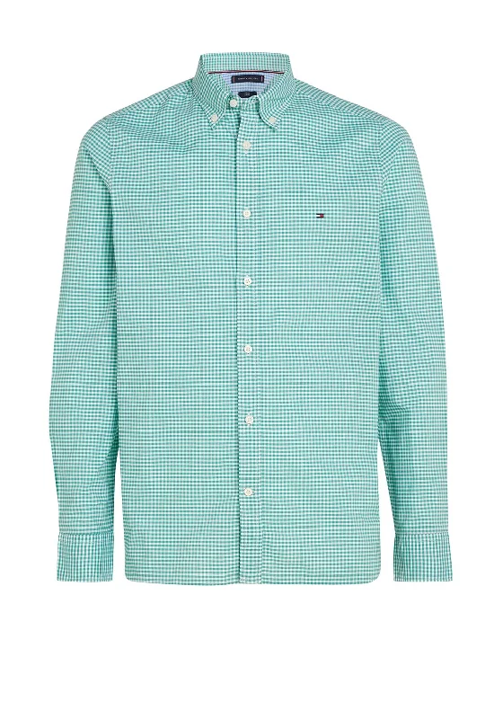 Tommy Hilfiger Flex Textured Gingham Shirt, Olympic GreenSports Team Shirts