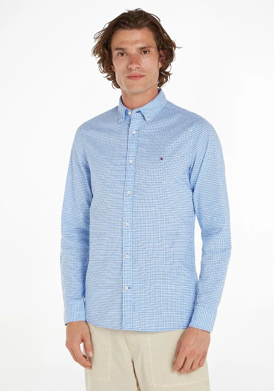 Tommy Hilfiger Flex Textured Gingham Shirt, Blue SpellCollege Shirts