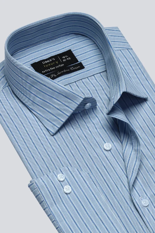 Blue Broad Stripe Formal ShirtWrap Shirts