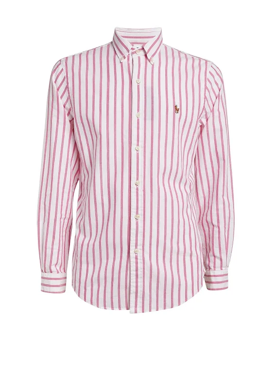 Ralph Lauren Classic Slim Fit Striped Oxford Shirt, PinkWork Shirts