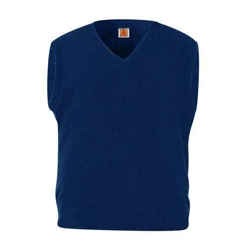 VNeckTopValley2780 V-Neck Pullover Sweater Vest 100% Cotton Navy-Blue