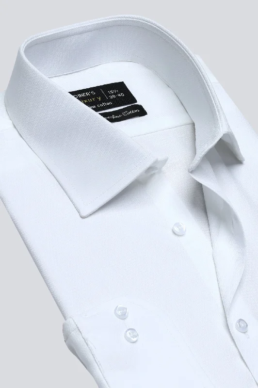 White Self Formal ShirtTunic Shirts